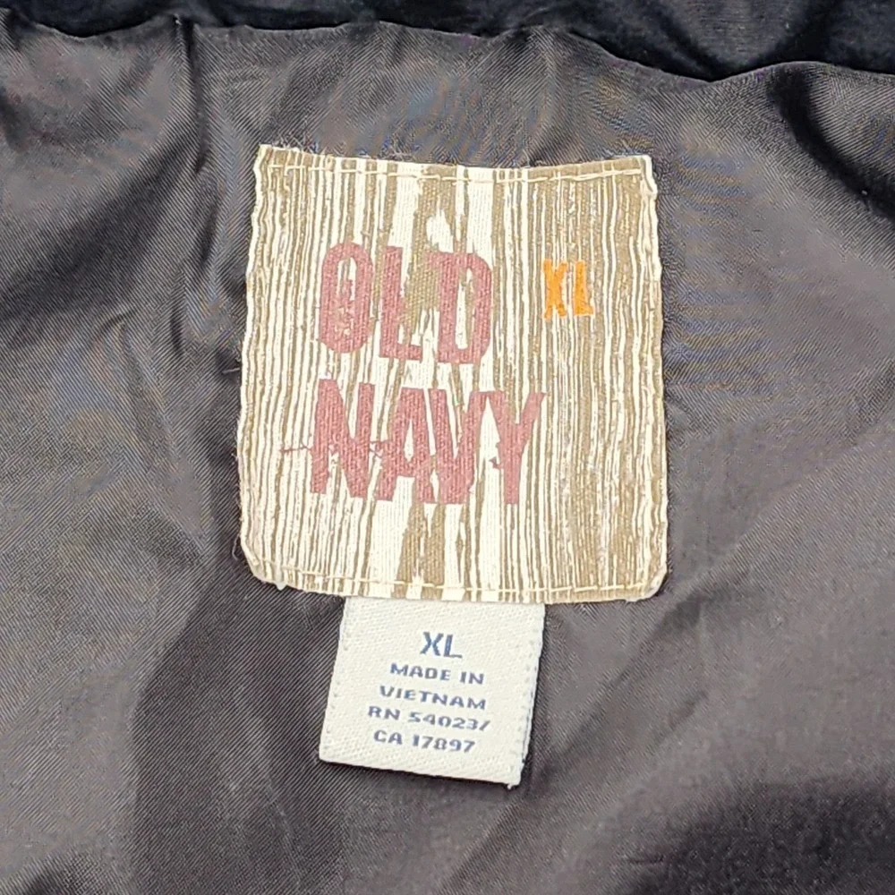 VINTAGE OLD NAVY PUFFER JACKET‎ VEST XL BLACK Y2K
